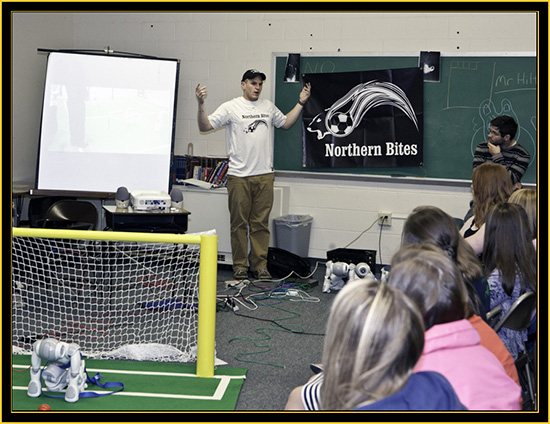 Jack Morrison of the Bowdoin College RoboCup Squad Presenting - Space Day 2011