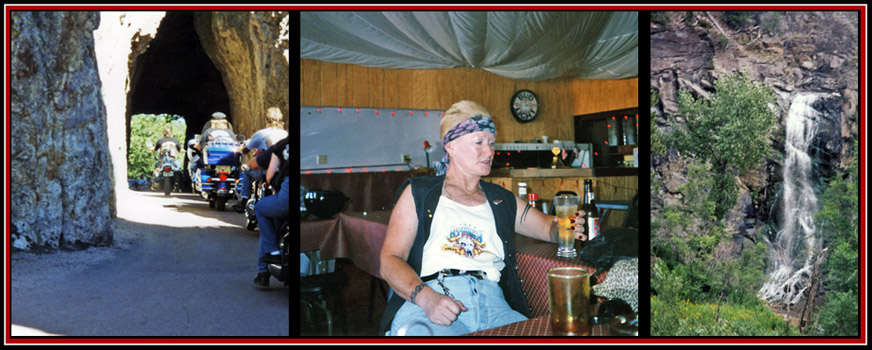 Needles Highway; Sonya having a Beer; Custer National Forest